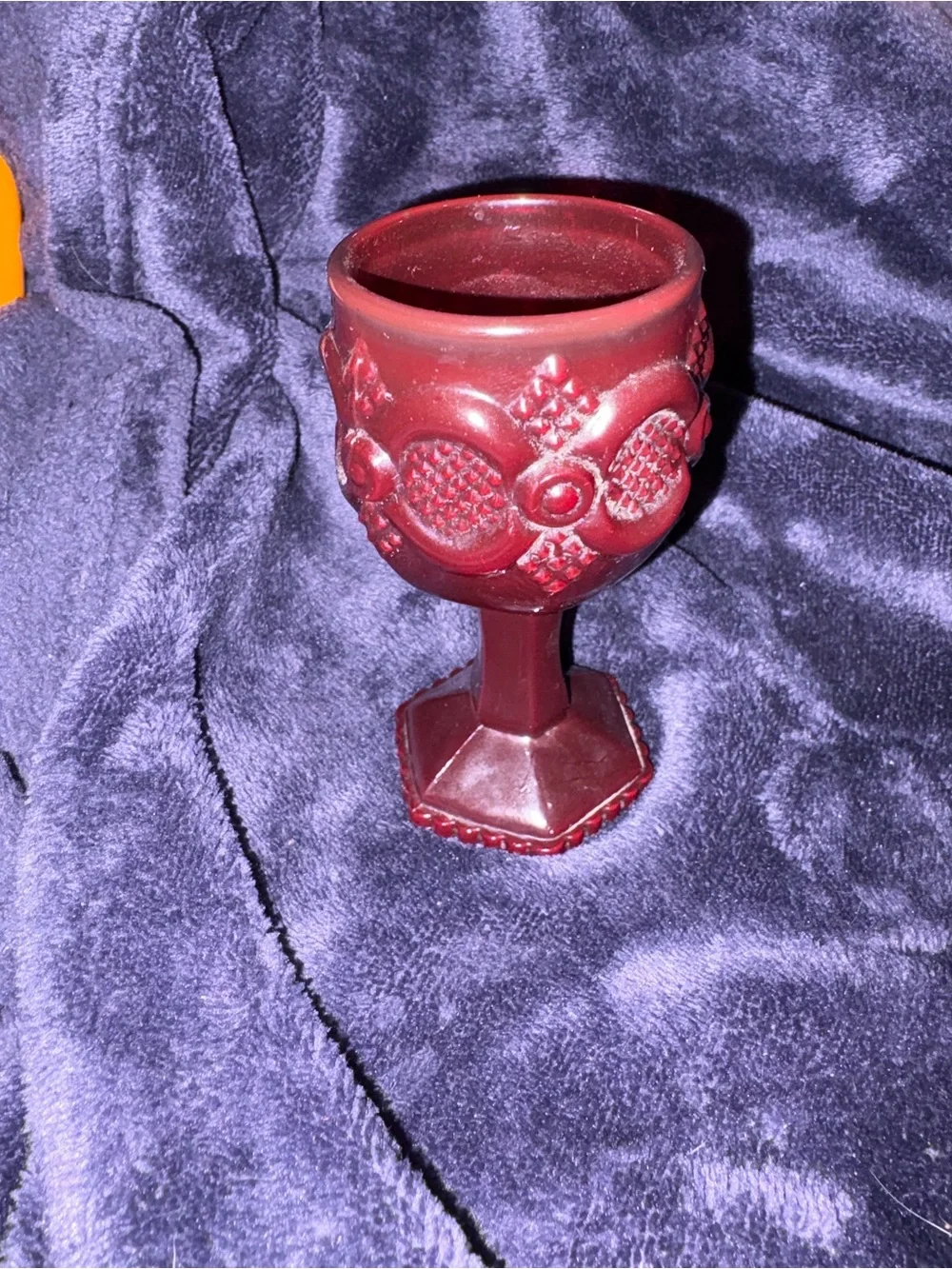 Avon Scalloped Ruby Red Trinket Dish
